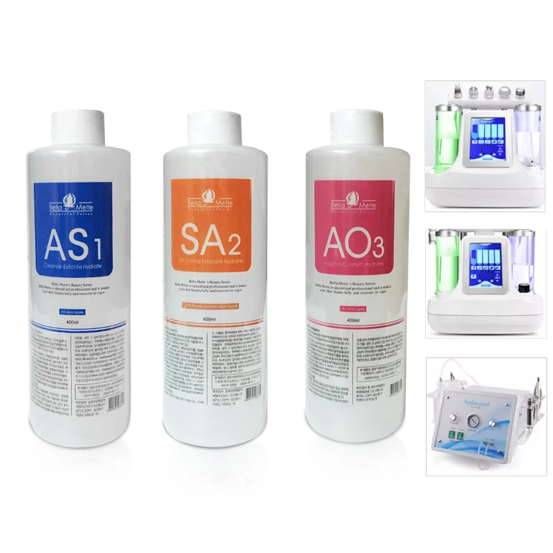 3 in 1 AS1 SA2 AO3 Aqua Peeling Oplossing Hydra Dermabrasie Gezicht Schoon Gezichtsreiniging Mee-eter Vloeibare Schoonheidssalon