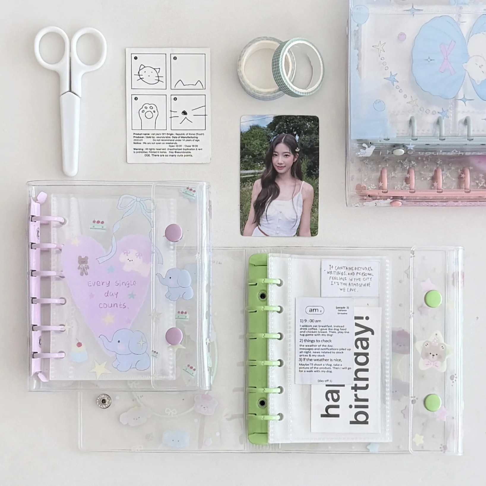 A7 Double Button Loose-leaf Album Collectibles Instant Photo Journal Sketchbook Accessories Diary Office Supplies Notebook