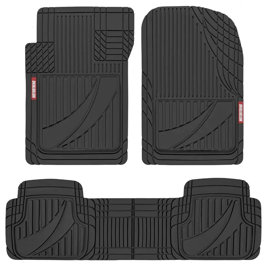 

Trend FlexTough Advanced Black Rubber Car Floor Mats Heavy Duty Trim to Fit All Weather Floor Mats for Cars Truck SUV Automotive