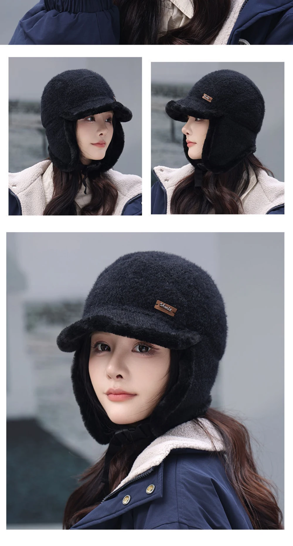 HT5022 Russische Hut Neue Dicke Warme Winter Htas für Männer Frauen Fleece Gefüttert Reit Hut Männlich Weiblich Schnee Ski Earflap Cap Bomber Hut – Detail 6