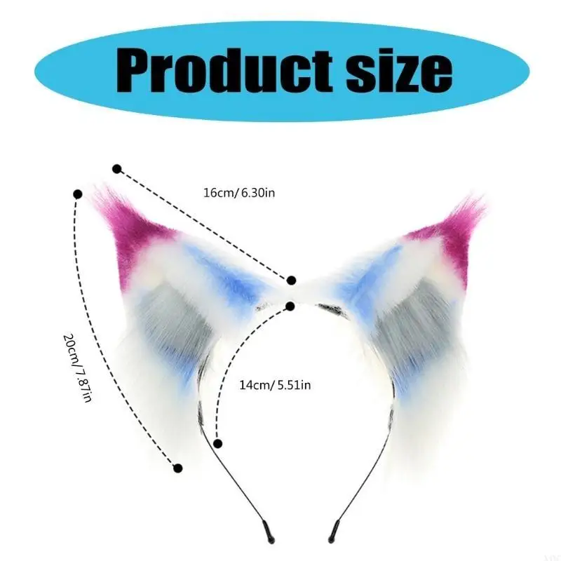 X4YC Anime Ear Headband for Party Japanese Animal Ear Hairhoop Halloween Theme Party Hairband Masquerades Costume Accessory