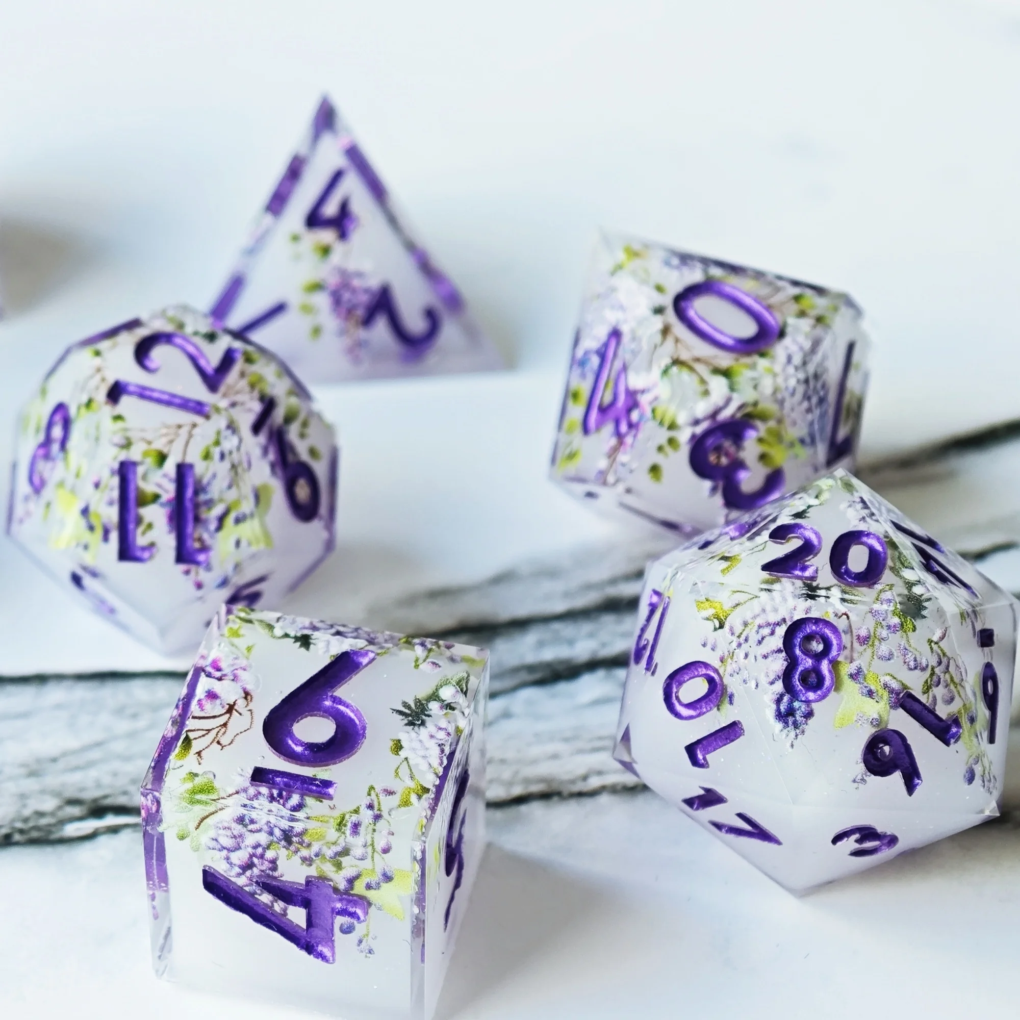 

Набор кубиков MINI PLANET Wisteria DND, 7 шт./компл., кости ручной работы из многогранной смолы для TRPG Dungeons & Dragons, настольная игра на заказ D6 D20