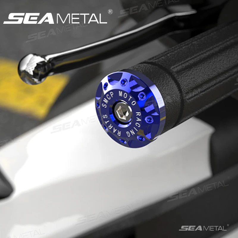 SEAMETAL 2 قطعة دراجة نارية مقود ينتهي التوصيل القبضات العالمي المقود التوصيل قبعات المنزلق دراجة نارية لهوندا ياماها KTM