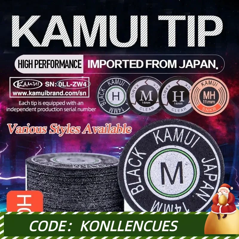 KAMUI-Japanese Cue Tips for Pool, Clear Tip, 14mm, SS, S, M, H Tip, KOLLEN, Rainbow Pig Skin,Billiard Accessories,Original Gifts