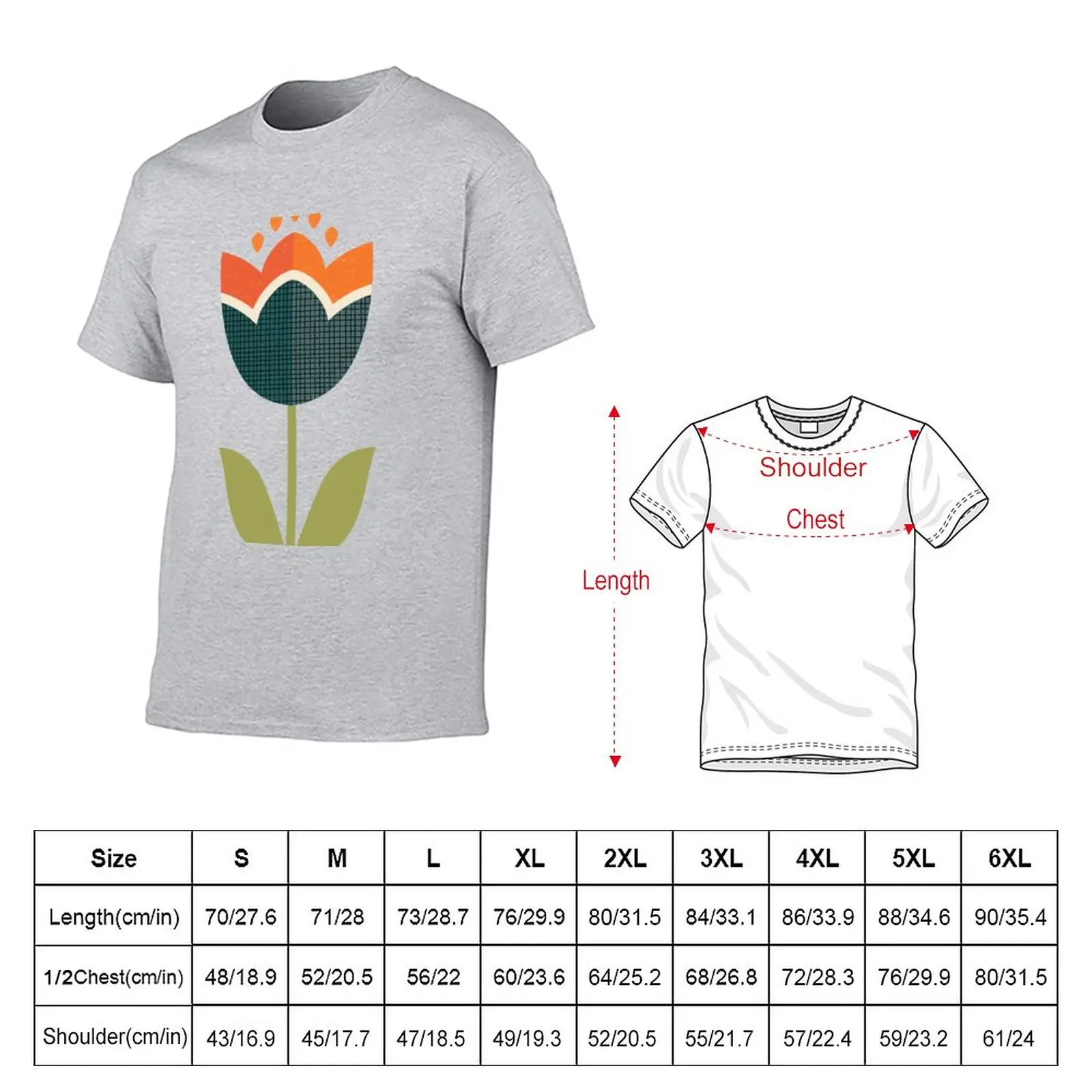 Retro Tulip - Orange and Cream T-Shirt anime sublime mens t shirt graphic