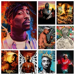 West Coast Hip Pop Tupac 2PAC Rapper Star Diamond Painting Music Picture Mosaic Cross Stitch Kit Wall Art Gift Home Decor