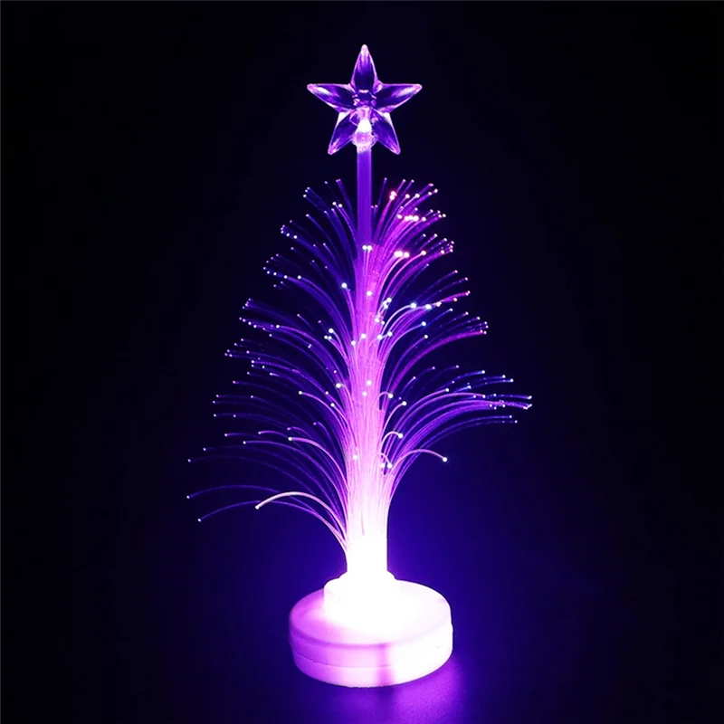 10PCS LED Luminous Christmas Fiberoptic Tree Two-Color Color-Changing Toys