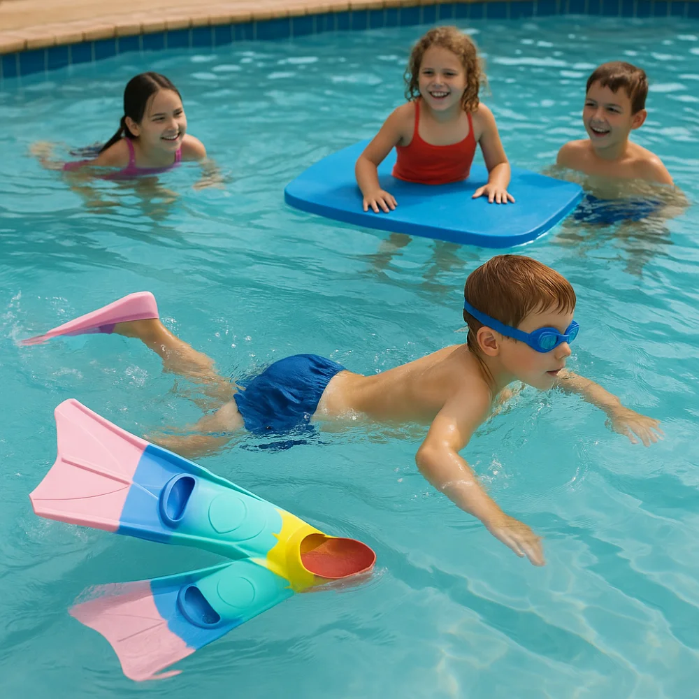 Professional Silicone Swimming Flippers Comfortable Non-slip Swim Fins Frog Shoes for Children Adult