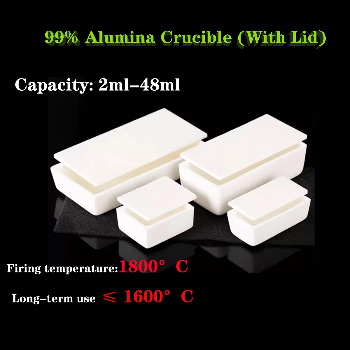 High Purity 99% Alumina Crucible with Lid for Lab Heating Applications A Capacity of 0.9ml-40ml