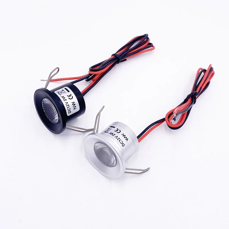 6PCS 2W Mini Spotlight DC12V IP65 LED Recessed Ceiling Downlights Indoor Room Cabinet Bedroom Home Kitchen Spot Light Cut 25MM