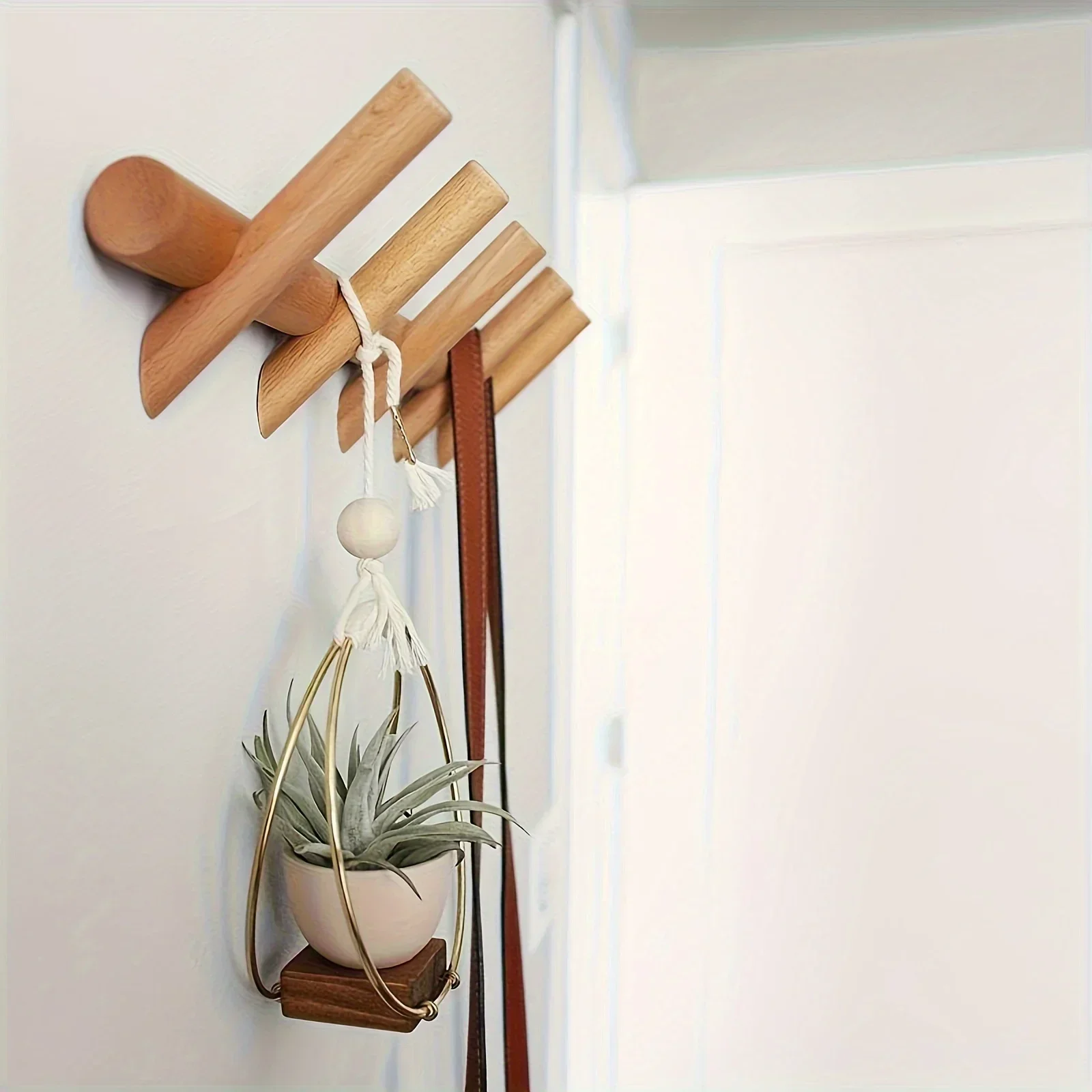 

For Coat And Hat Wall-mounted Coat Racks For Clothes Nordic Solid Wood Hooks Creative Porch Wall Hanging Wooden Hook
