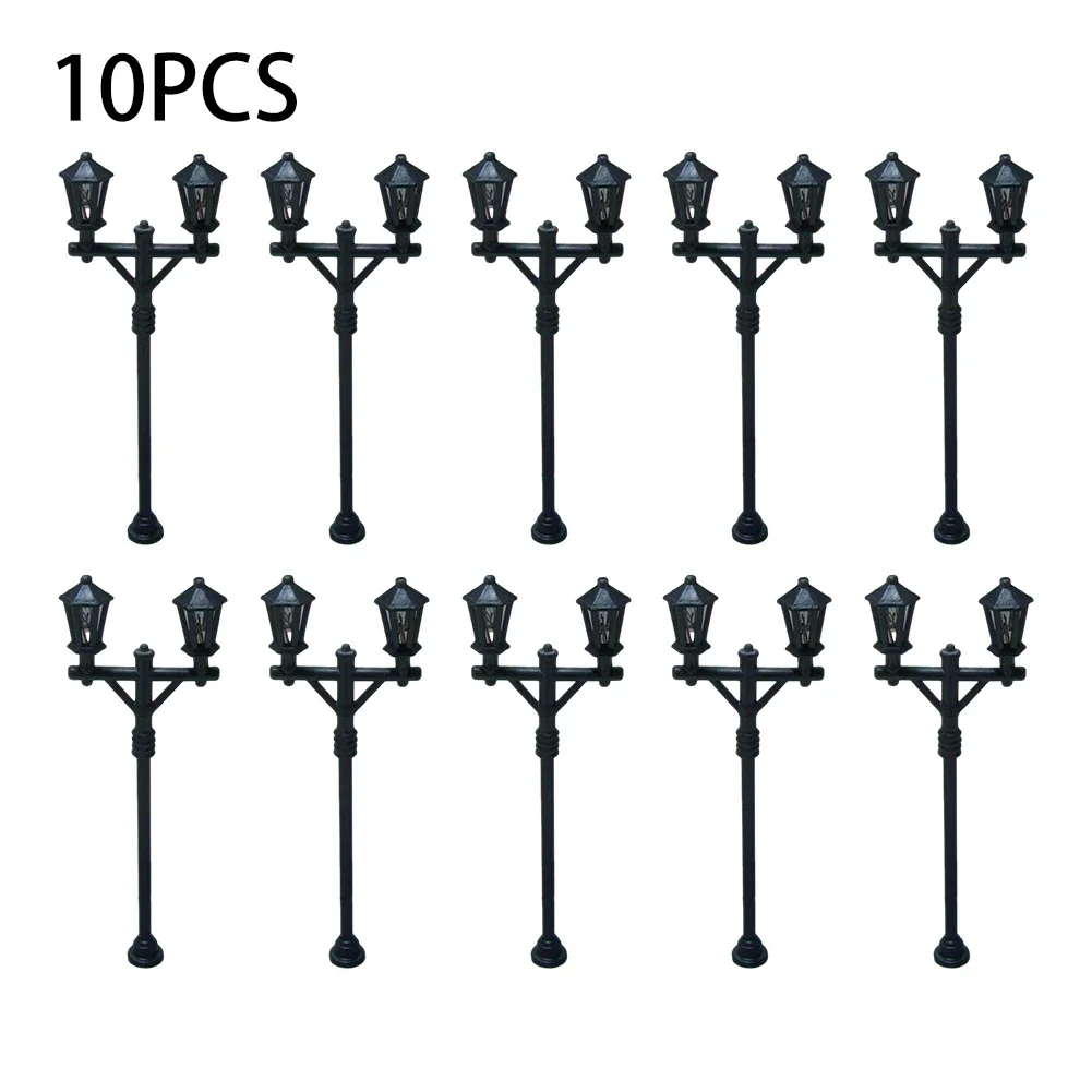 10Pcs Model Street Lights Scale 1:100 Railway LED Lamppost Patio Garden Lamps Playground Scenery Lamps Lighting