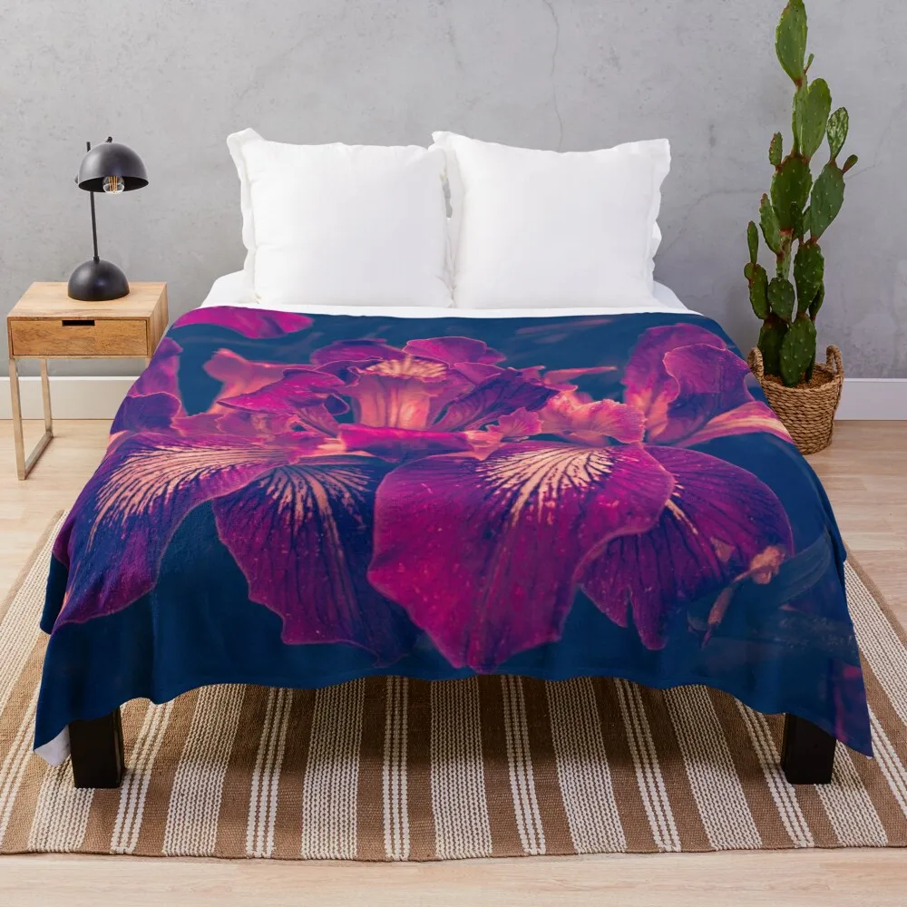 Irises After Rain Throw Blanket Blankets For Sofas For Sofa Thin Flannel Blankets