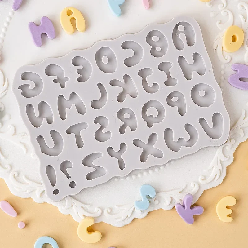 1pc Capital Letters Silicone Mold DIY Cartoon Fondant Cake Mousse Chocolate Dessert Candy Decoration  Chocolate Mold  Cake Mold