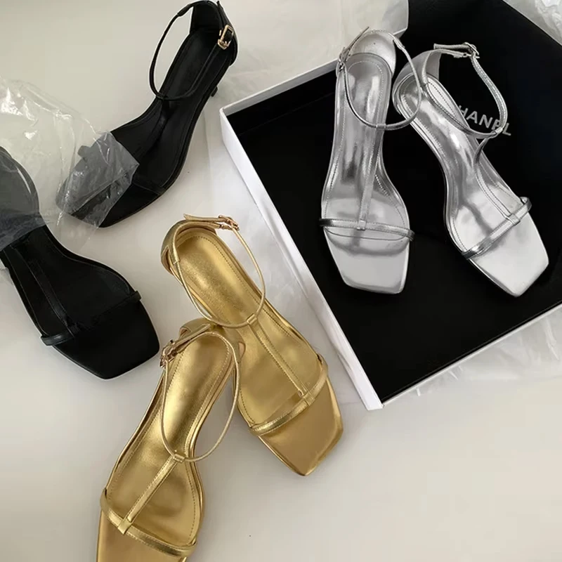 Stylish Women's Leather Open Toe Mid Heel Sandals - Size 34-43