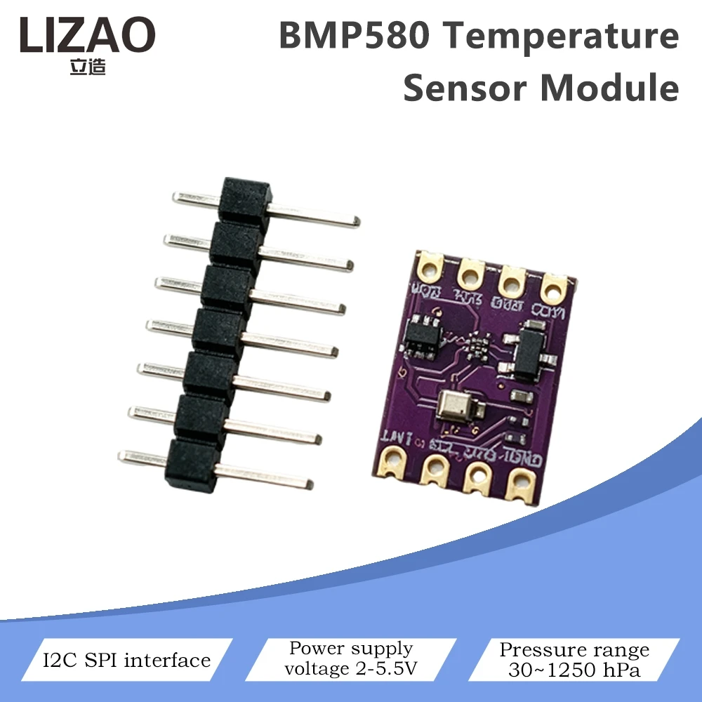 Module de capteur numérique de température et de pression de haute précision BMP580, Interface double I2C/SPI à large plage de tension 2-5.5V pour Arduino STM32