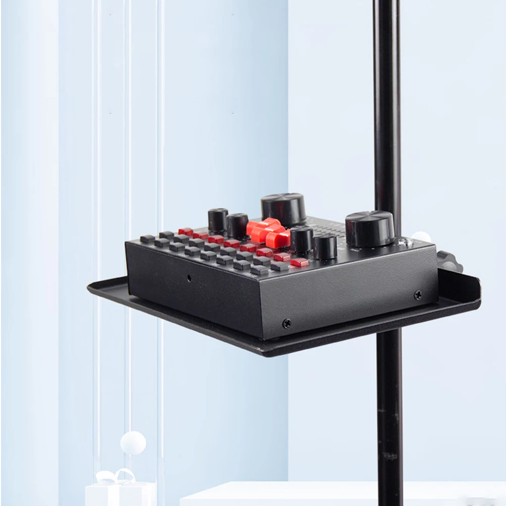 

Vlogging Microphone Tray Stand Clip for Computer Shelf Iron with Notebook Holder