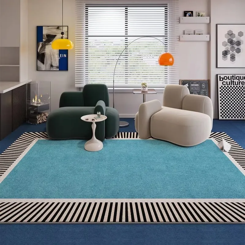 VIKAMA Minimalist Plain-Coloured Square Rugs for the Living Room Bedroom and Study Comfortable Soft Warm and Non-Slip Home Decor
