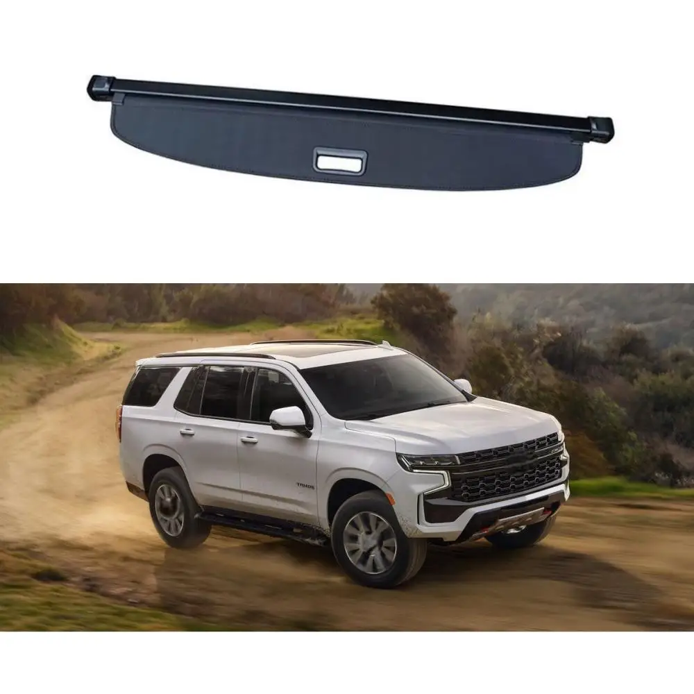 Black Canvas Rear Trunk Shade Retractable Cargo Cover for Chevrolet Tahoe 2022