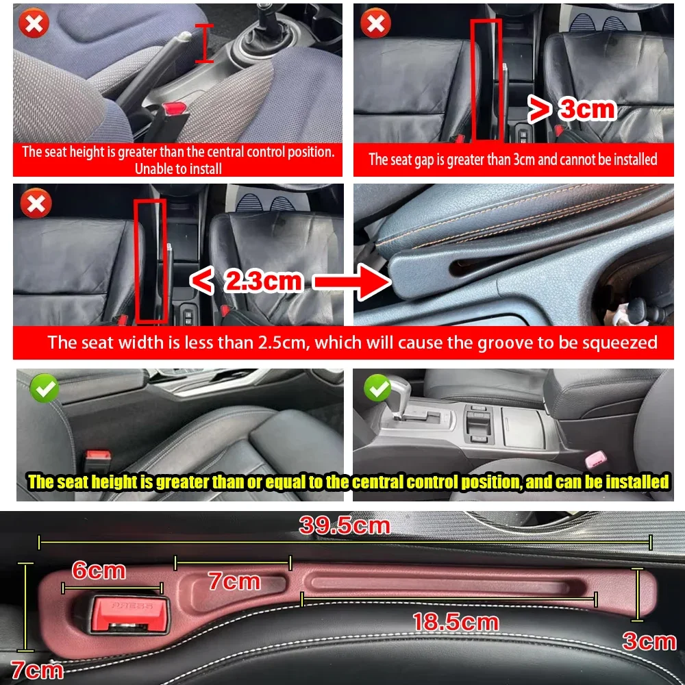 1 paio di strisce universali per seggiolino auto Gap Plug Strip Cucitura laterale Riempitore per spazi vuoti per auto a prova di perdite Organizzatore di stoccaggio Decorazione interna