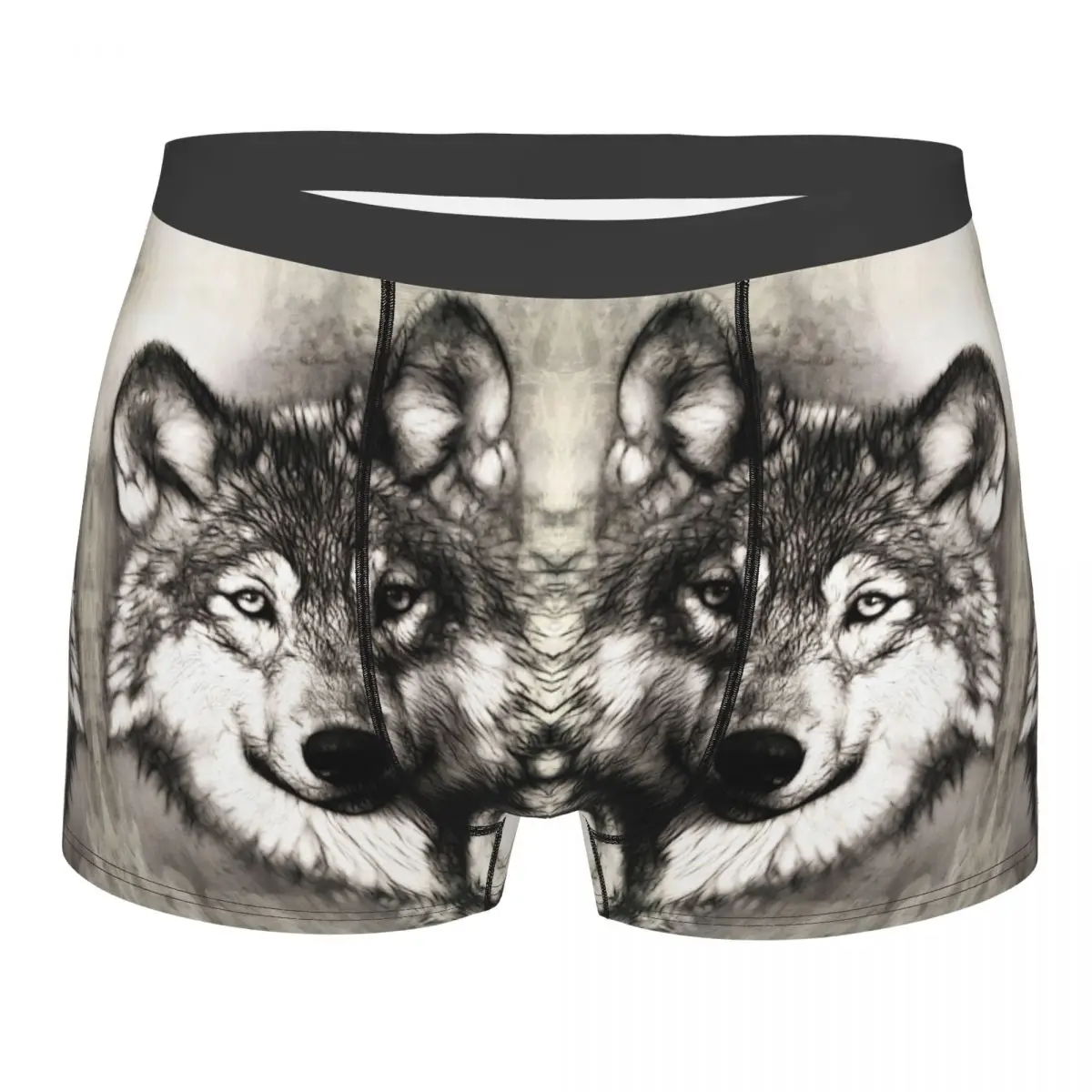 Animal Arts Wolf Underpants Cotton Panties Man Underwear Sexy Shorts Boxer Briefs