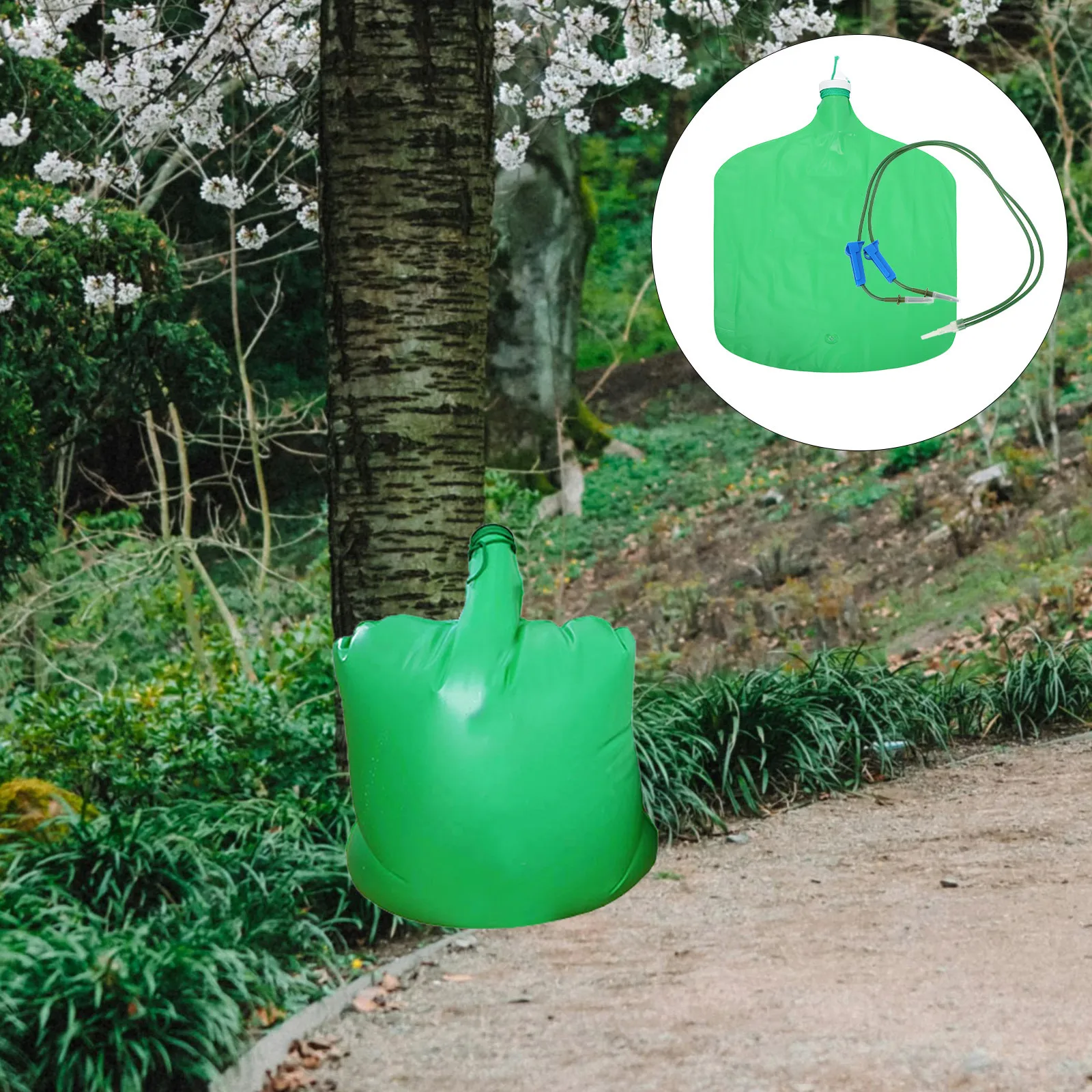 

1 Set Adjustable Tree Bag Dual Outlet Automatic Irrigation System Reusable EVA Drip Bag for Garden Plants Slow Release