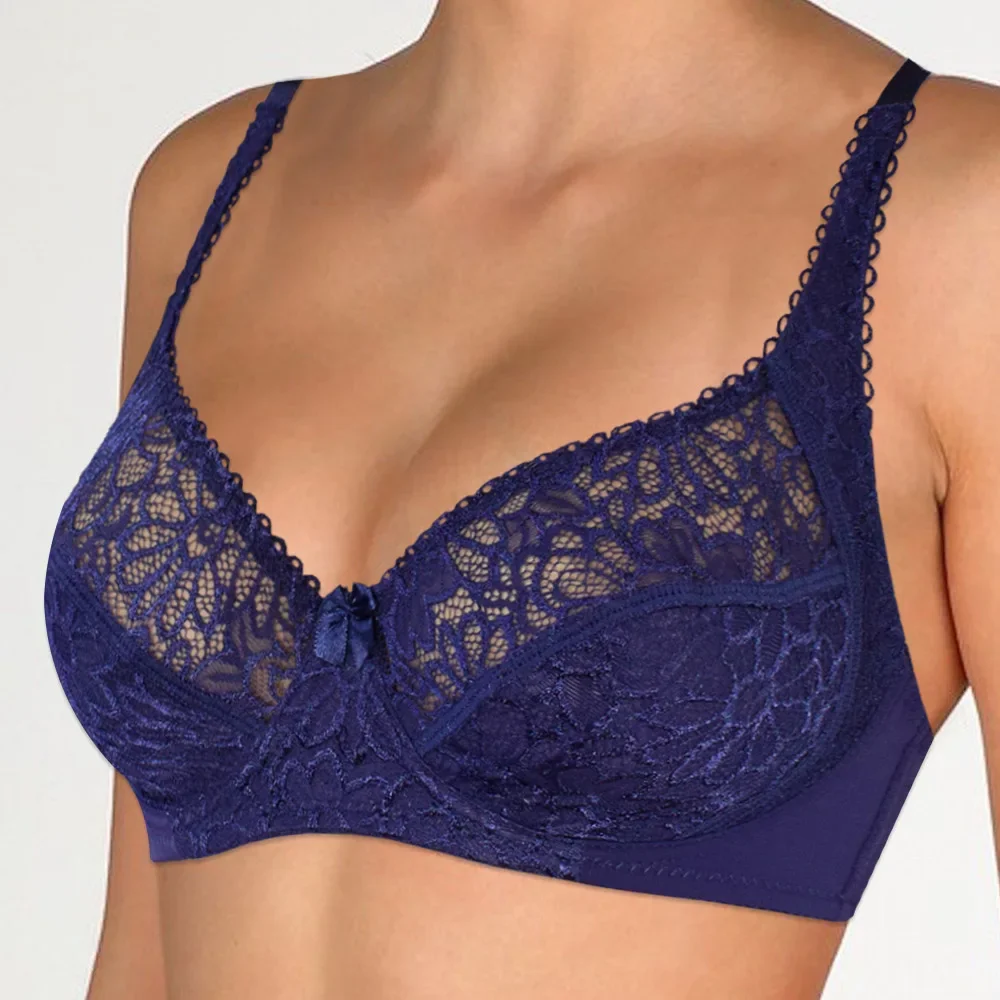 

Big Size Bras For Women Lingerie Floral Lace Bra Unpadded Bralette Sexy perspective Bra Underwear Underwire brassiere BH