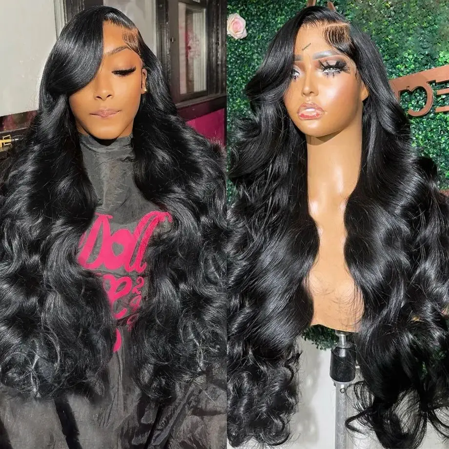 

13x6 Hd Body Wave Lace Front Human Hair Wigs 30 34 Inch Transparent Brazilian 360 13x4 Pre Plucked Lace Frontal Wig Wet And Wavy