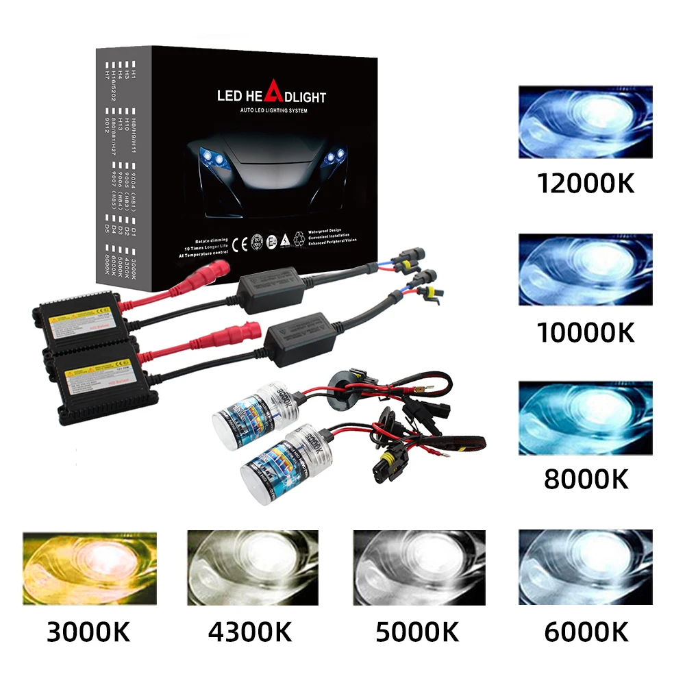 H4 Bixenon Globes Car Headlight Kit 6000K 8000K 1000K High and Low Beam Telescopic HID Xenon 35W~55W Headlamp With DC12V Ballas