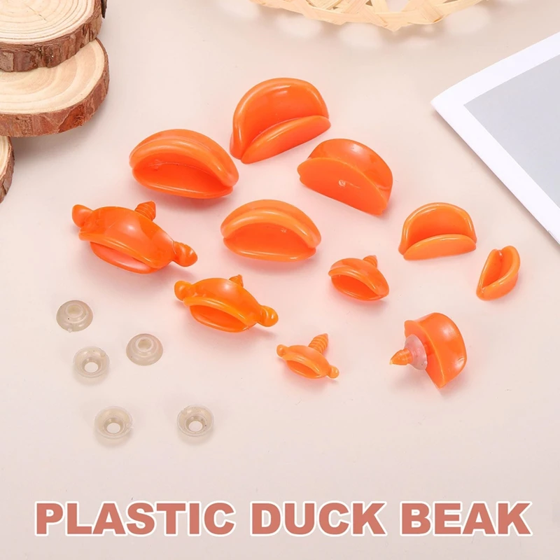30Pcs Plastic Duck Beak, Doll Safety Duck Mouth Beak Replacement Decor with Washers for DIY Craft Duckbills Doll Making Retail
