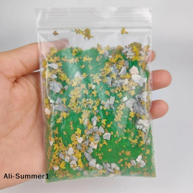 【E】30g/bag Simulated Lawn Sand Table Miniature Landscape Layout With Stone Vegetation DIY Model Mixed With Stone Grass Powder