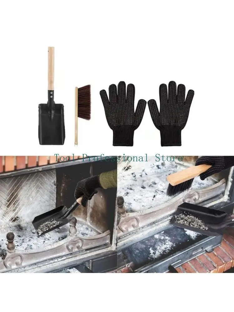 

57QF Универсальные наборы для легкой чистки деревянной лопаты. Жаропрочные перчатки и набор кистей.