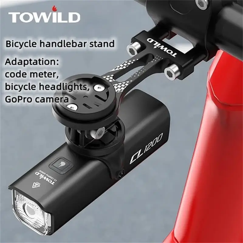 TOWILD AS80 Aluminiowy uchwyt na komputer rowerowy Przedni przedni drążek do kierownicy roweru szosowego Aero do Garmin/iGPSPORT/Magene/XOSS