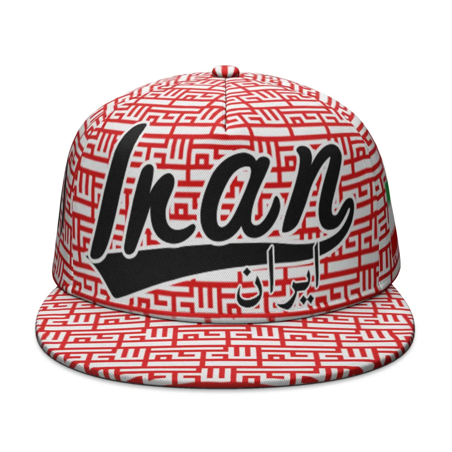 Iran Flat Brimmed Cap Custom Made Name Game Team Logo Hip-hop Hat Country Travel Nation Fishing Islam Persian Flag Headgear