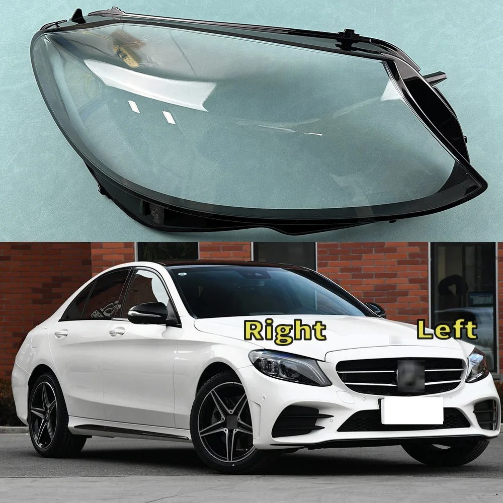 

For Benz C-Class W205 C180 C260L C280 C300 2019 2020 2021 Car Front Headlight Lens Cover Auto Case Headlamp Glass Lampshade