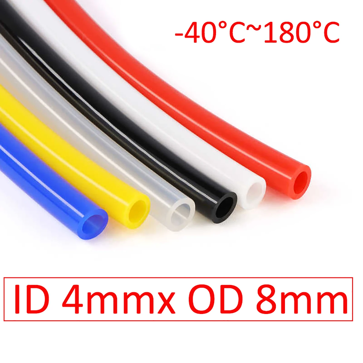 

ID 4mm x OD 8mm Silicone Tubes Flexible Soft Hose Food Grade Drink Pipes 4mmx8mm Water Connector Black Red Yellow Green Blue