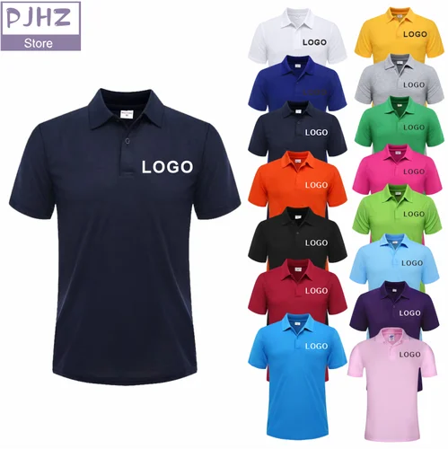Imagen 1 del producto Polo informal de verano, Polo personalizado transpirable barato, Polo de trabajo bordado con estampado de logotipo personalizado de grupo de empresa Personal