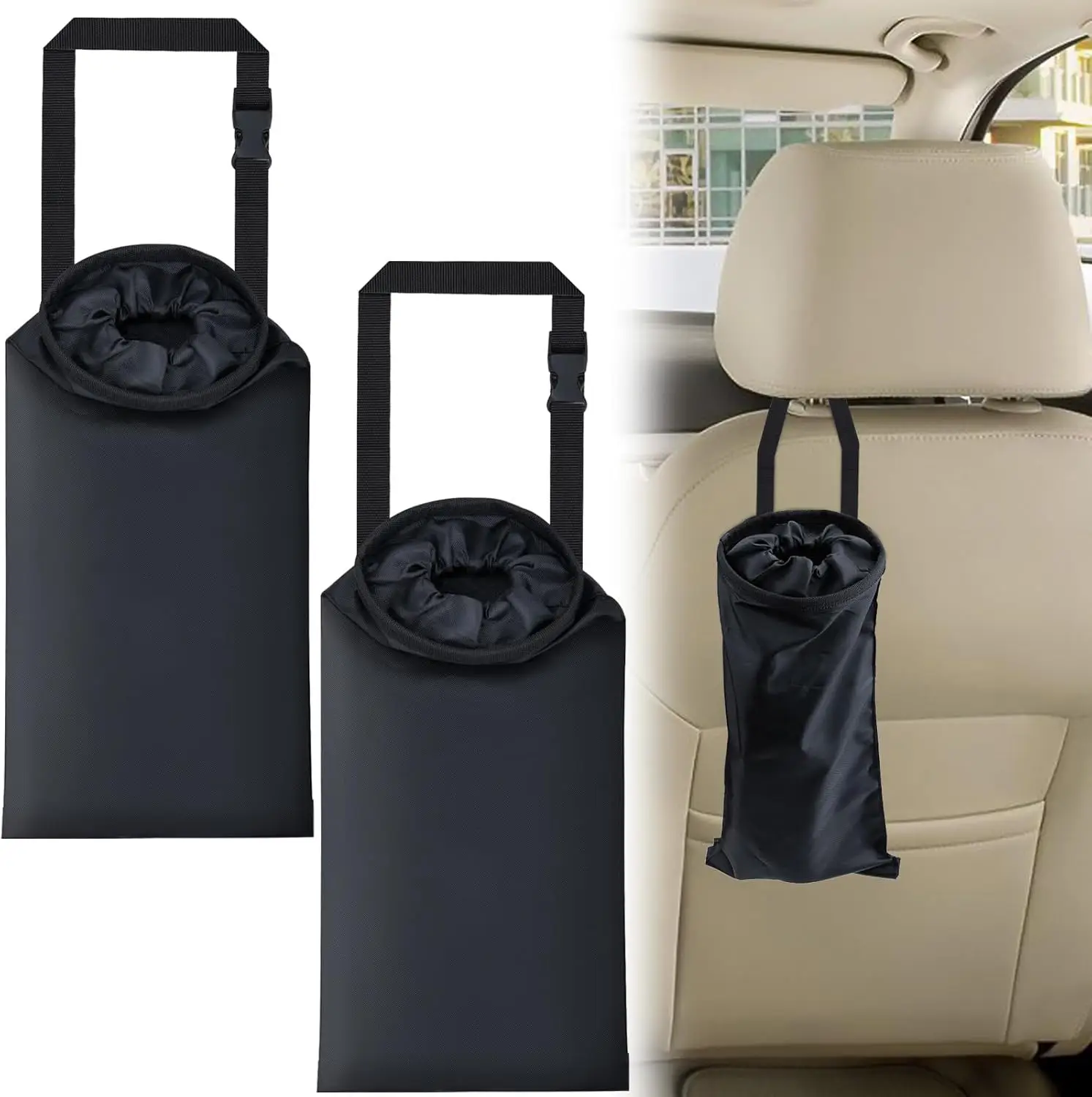 

1Pcs Universal Car Trash Bag Hanging Garbage Bag Washable Seat Back Organizational Storage Car Interior Storage Accessories