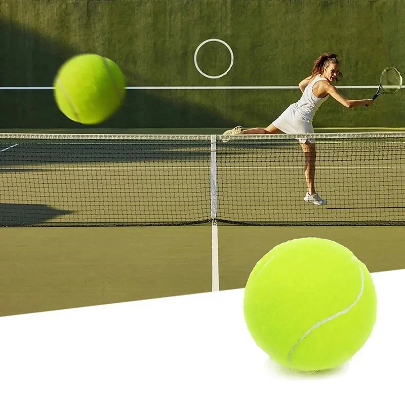

3Pcs/Set Tennis Balls Wear-Resistant Highly Elastic Fiber Rubber Training Balls 65MM Beginners Practice Tennis Ball For Club