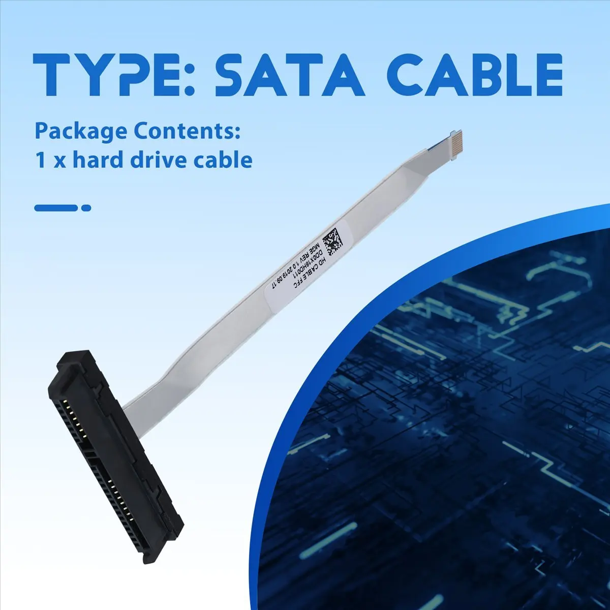 # Accesorios de Computación 54N, Cable de Disco Duro para Laptop, Conector SATA HDD FFC para HP 15 Ab Pavilion (Negro)