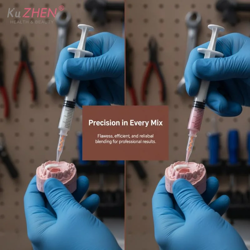 25Pcs/lot  Dual Adhesive Mixing Tips Uniform Mixing Effect Smooth Glue Output For Dental Restoration Jobs