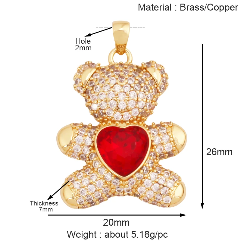 Tier Katze Bär Löwe Leopard Schlange Fuchs Schaf Charm Anhänger, echte 18K vergoldet Halskette Armband Schmuck Komponenten Versorgung S36 – Detail 19