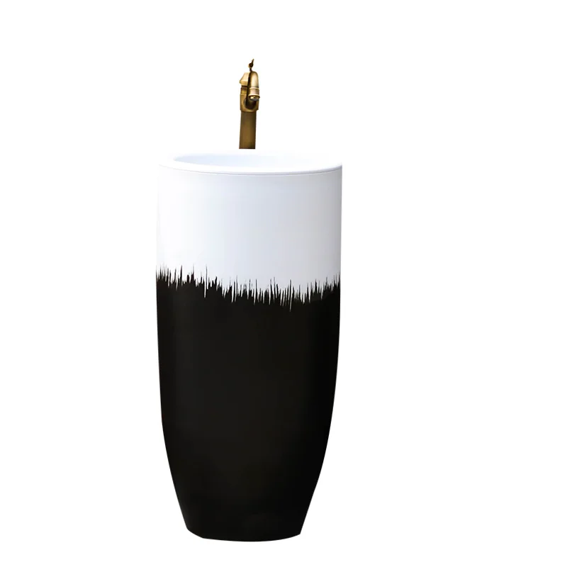 

Column basin, ceramic integrated column bathroom washbasin, balcony sink