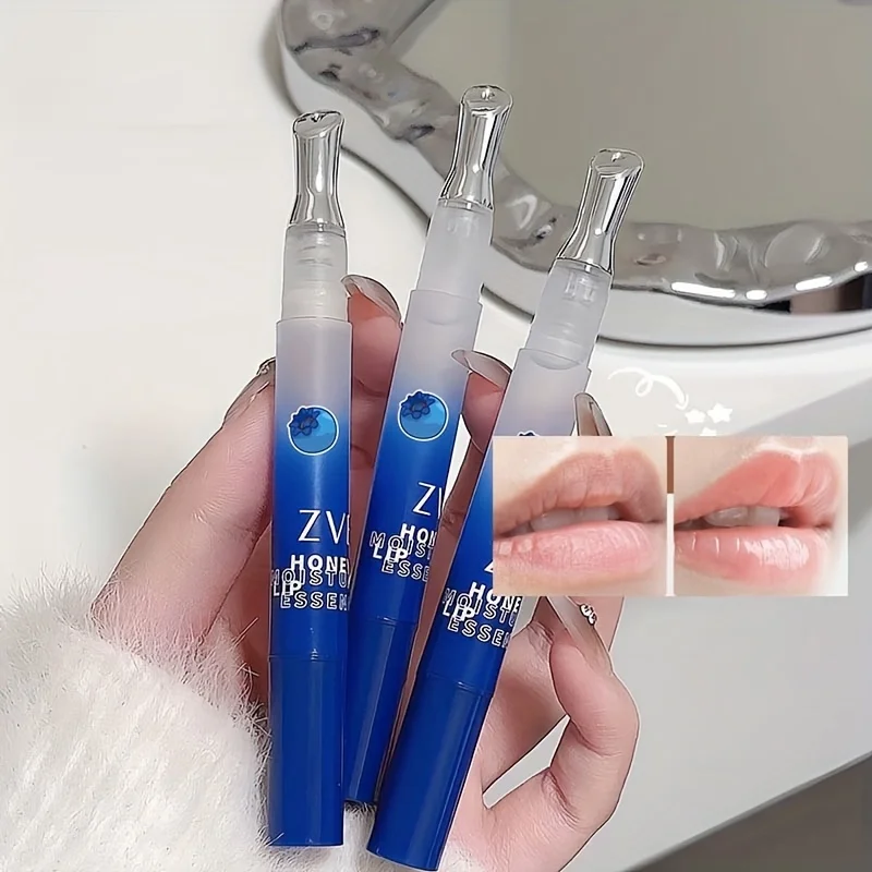 2pcs Blueberry Flavored Honey Dew Lip Essence Oil, Hydrating and Brightening Lip Oil,Plump Lips Moisturizing Lip Honey