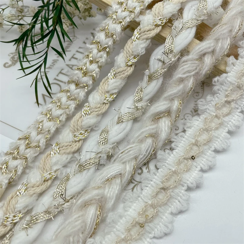 Cinta de encaje de albaricoque de marca clásica de moda, exquisito estilo social, accesorios de decoración de puño de borde superior, correas de costura