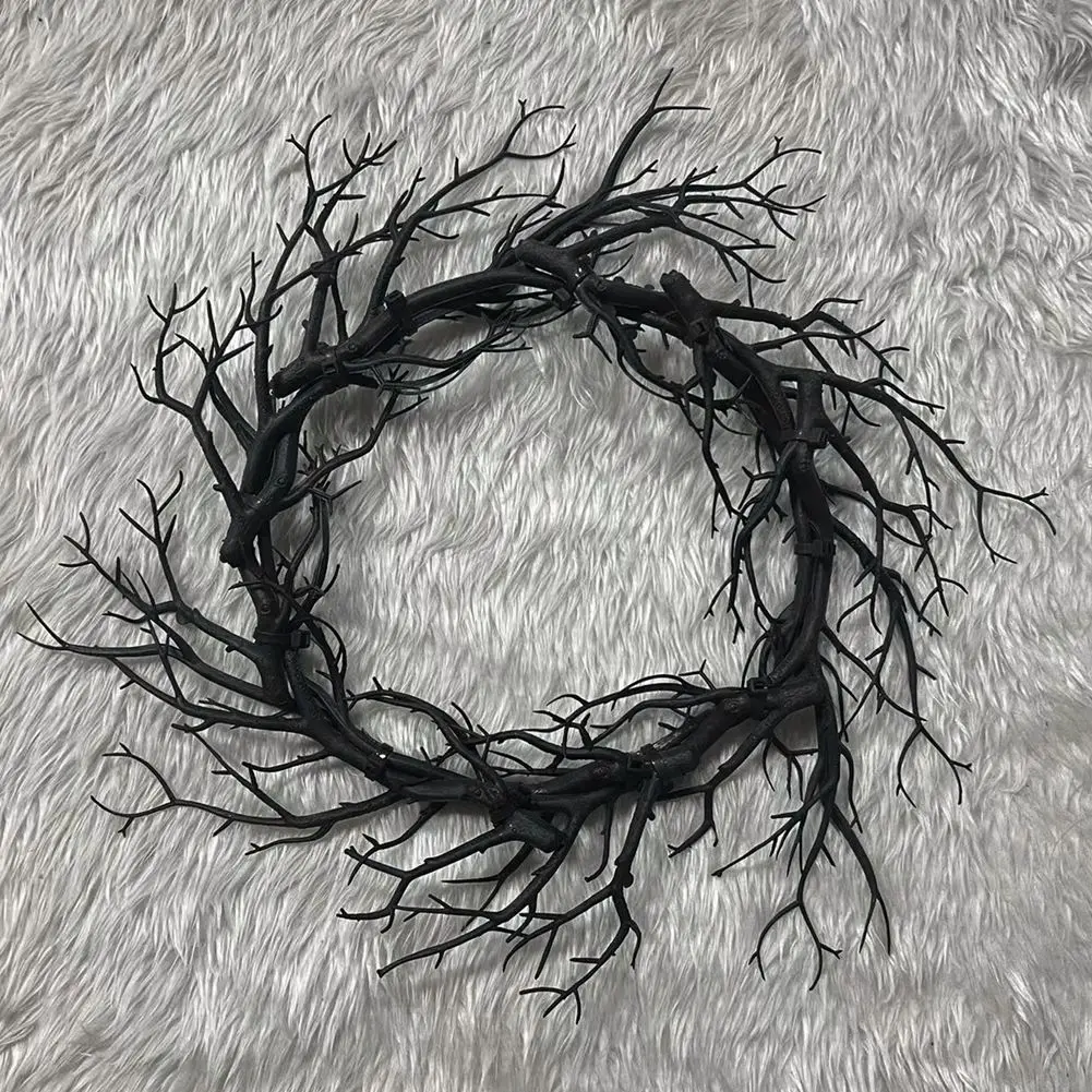 Halloween Wreath for Front Door, Black Branch Halloween Wreaths Halloween Decorations for Home Indoor Outdoor