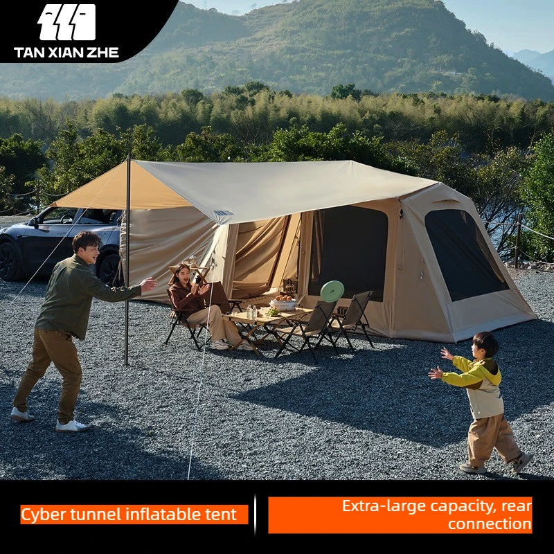 

Надувная палатка-туннель для автомобиля, быстросборная, складная, портативная, для кемпинга, пляжа, семейного отдыха, всесезонная, с защитой от УФ-излучения, водонепроницаемая