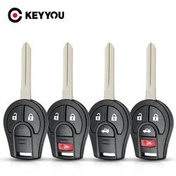 KEYYOU Case Fob Remote Key Shell 2/3/4 Buttons For Nissan Cube Qashqai Juke Suny Sylphy March Tiida Micra Remote Fob