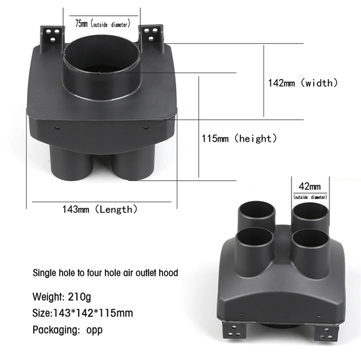 75Mm Uitlaatpijp Connector Afdekking Fit Auto Air Standverwarming Vrachtwagen Boot Auto Verwarming Afdekking 1 Gat Tot 4 Gaten