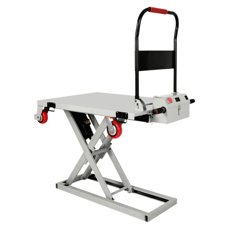 Mobile stainless steel electric truck lifting small trolley folding flatbed trolley fork